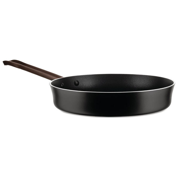 Alessi PU113 28 B Edo Padella a manico lungo in alluminio antiaderente per induzione colore Marrone