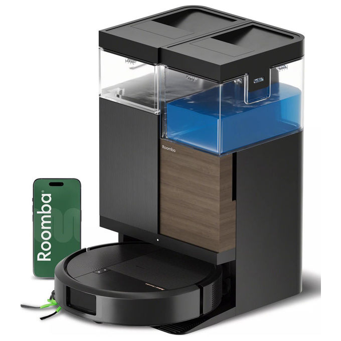 IRobot R285040 100003849 Roomba Plus 575 Combo Robot aspirapolvere e lavapavimenti LiDAR autonomia 180 min Wi-Fi colore Nero