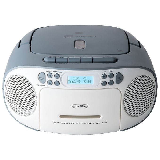 Reflexion RCR2260DAB Radio Lettore CD DAB+ FM 24 W Lettore Cassette Display LCD Blu Bianco