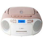 Reflexion RCR2260 Radio Portatile con Display LCD Retroilluminato Blu Potenza 20 W FM PLL con Ingresso Aux e Maniglia colore Rosa Bianco