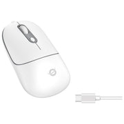 Conceptronic REGAS02W Mouse Ottico USB tipo-C 2400 DPI 4 Pulsanti Clic Silenzioso colore Bianco