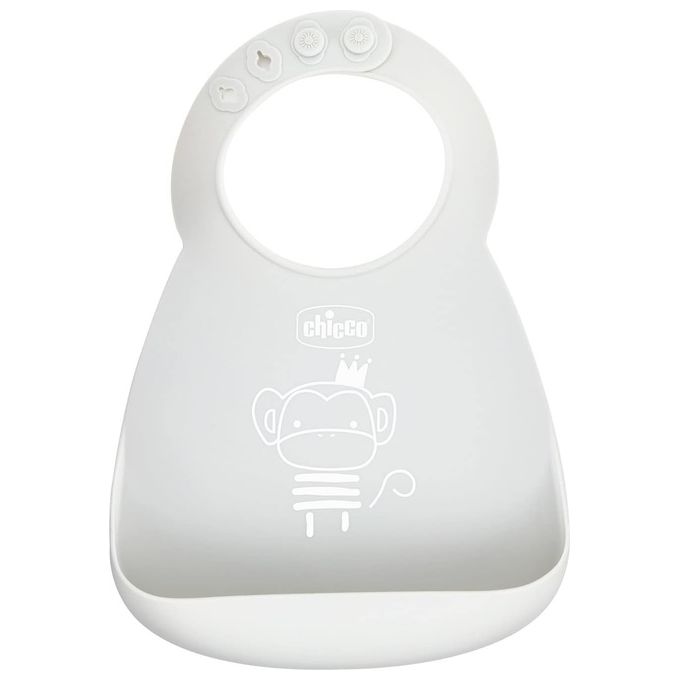 Chicco Bavaglino con Tasca Grigio Grigio
