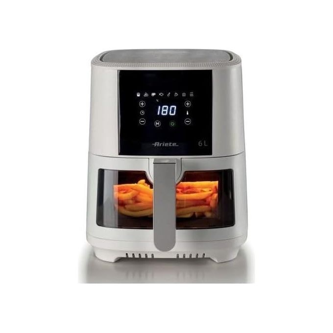 Ariete 4626 Air Fryer - Friggitrice ad aria 6 Lt 1300 W 8 programmi preimpostati display touch digitale tecnologia Hot Air Bianco