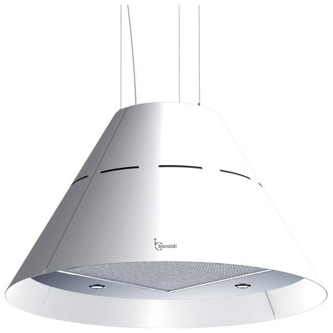 Baraldi 01EVAIS060WH80 Cappa Sospesa Eva Classe energetica A 4 Velocita' Forma Conica Comandi da Remoto con Telecomando 60 cm Bianco