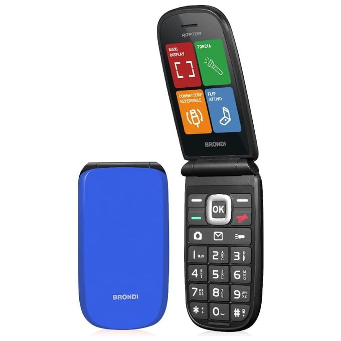 Brondi Raptor 2.8'' Dual Sim Tasti Rapidi Torcia Flip Attivo Blue Metal