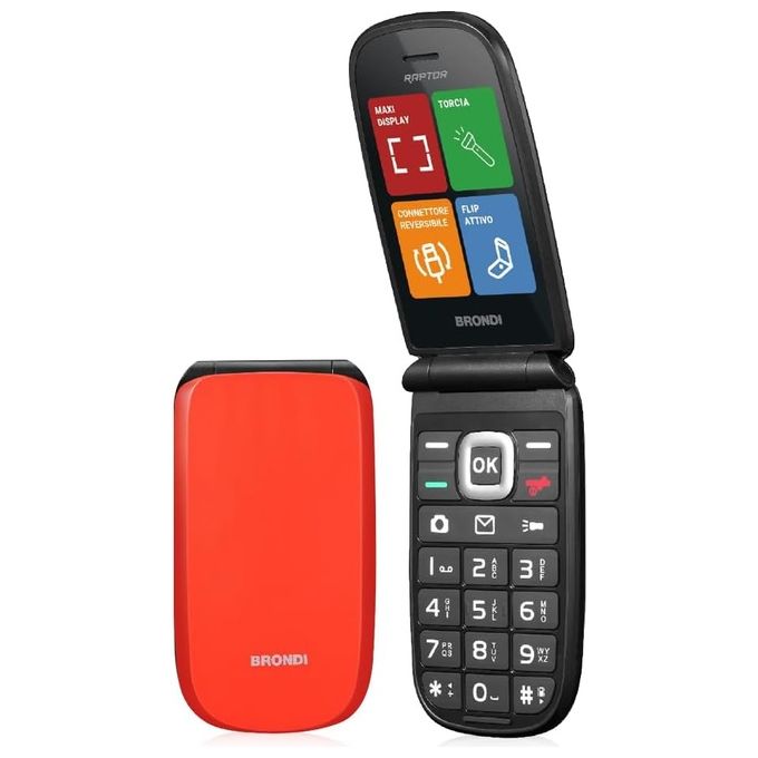 Brondi Raptor 2.8'' Dual Sim Tasti Rapidi Torcia Flip Attivo Orange Metal