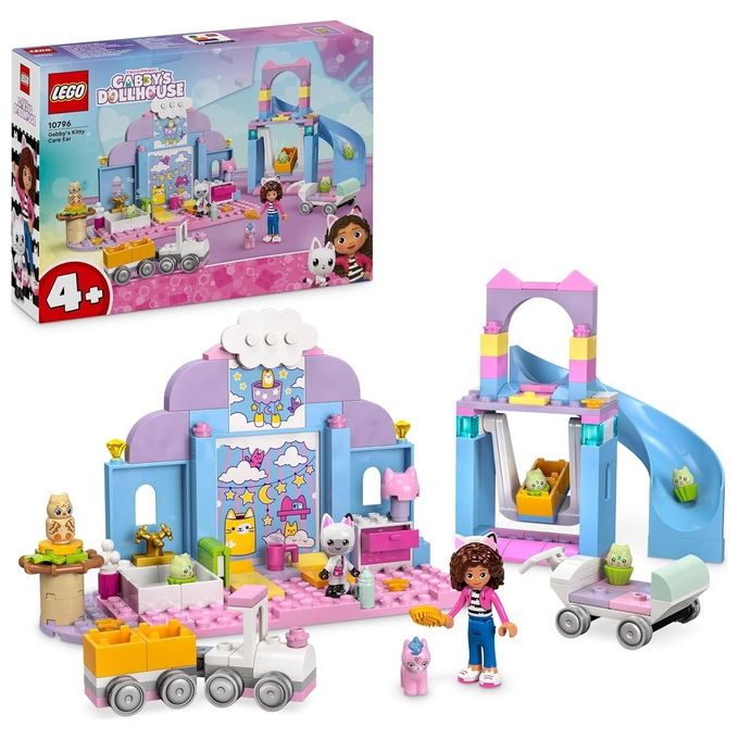 LEGO 10796 LEGO Gabby's Dollhouse Asilo Gatto-Orecchio di Gabby Set da Costruzione con Personaggi Animali e Accessori 165 Pezzi colore Multicolore