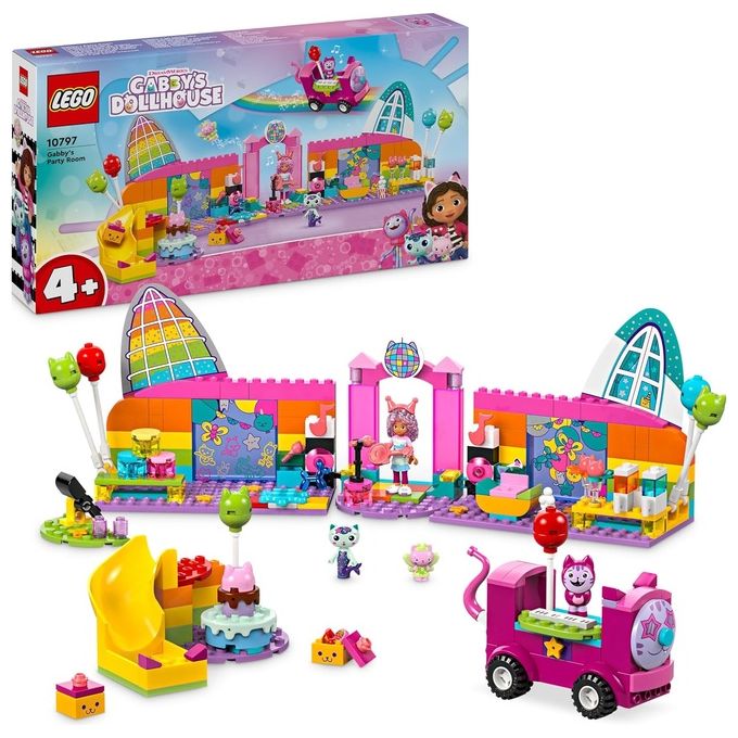 LEGO 10797 La Stanza della Festa di Gabby Set di Costruzione con 4 Personaggi e 252 Pezzi colore Multicolore