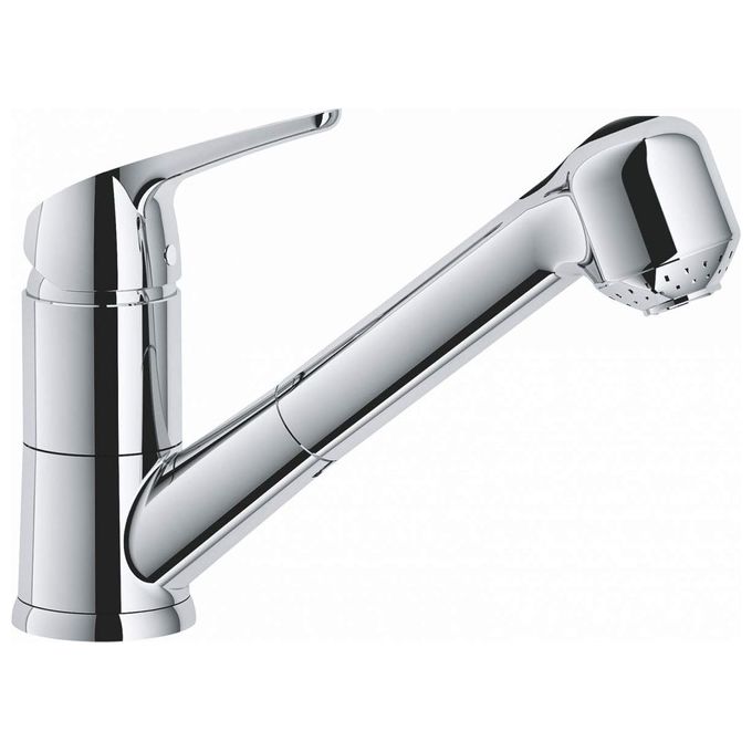 Franke Novara Eco Miscelatore monocomando con canna girevole 120° e doccetta orientabile a doppio getto Cromato 115.0380.642