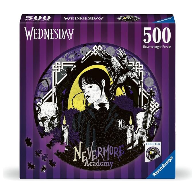 Ravensburger Puzzle Mercoledi Addams Circle Assortito 500 Pezzi