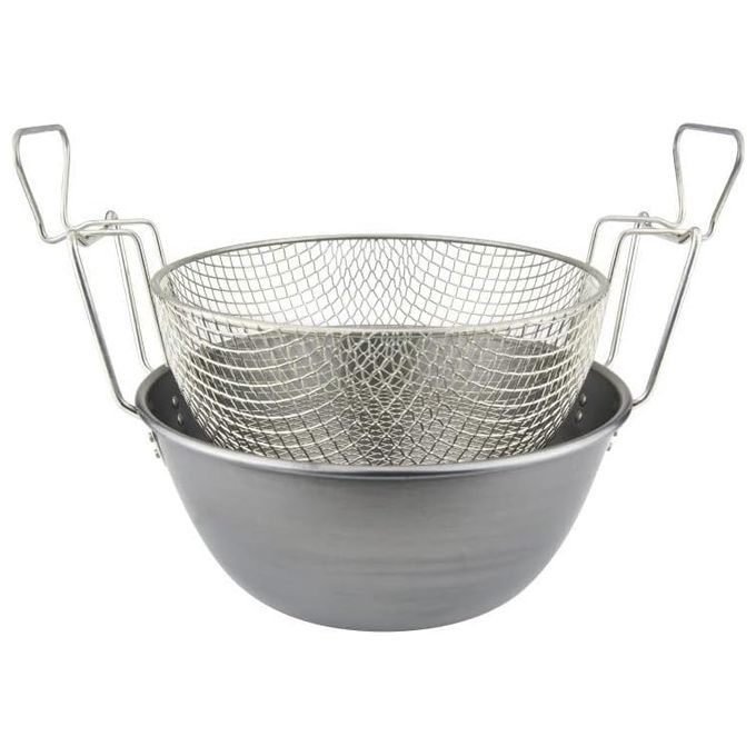 Friggitrice con cestello in ferro spazzolato Cm 36