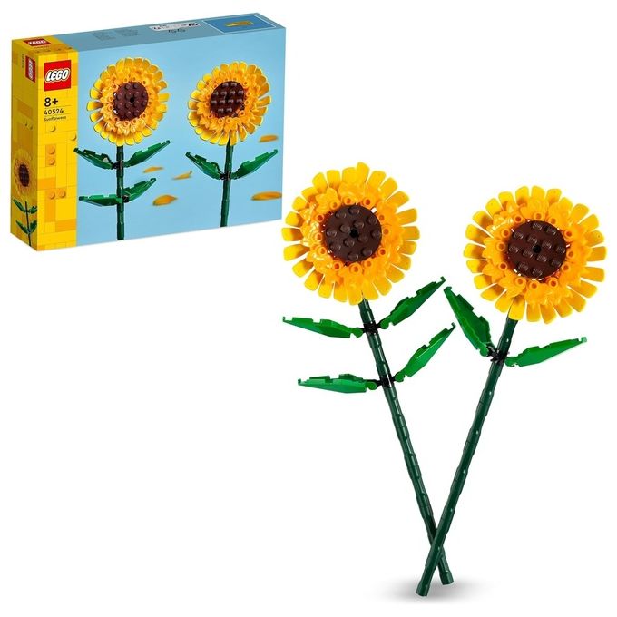 LEGO Creator 40524 Girasoli 40524-LEGO Fiori Finti per Bambini 8+ Compatibile con Bouquet Fiori Artificiali Regalo per Ragazza o Ragazzo