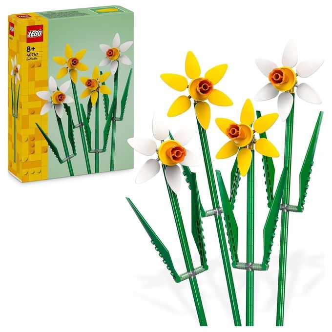 LEGO Creator 40747 Narcisi 40747-LEGO Fiori Finti per Bambini 8+ Bouquet Regalo di San Valentino per Lei o Lui per Ragazza o Ragazzo