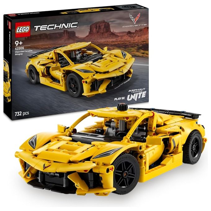 LEGO Technic Chevrolet Corvette Stingray - Modello di Auto da Corsa da Costruire, Giochi per Bambini e Bambine da 9 Anni in su Fan delle Macchine Giocattolo e dei Veicoli Sportivi con Funzioni 42205