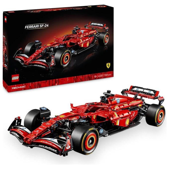 LEGO Technic Monoposto F1 Ferrari SF-24 - Modello di Auto Formula 1 da Collezione in Scala 1:8 con Motore V6, Cambio, Sterzo e DRS, Idea Regalo per Adulti, Uomo e Donna Fan Sport Motoristici 42207