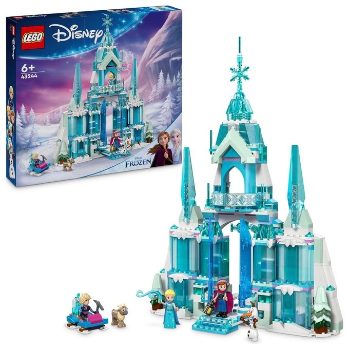 LEGO Disney Il Palazzo di Ghiaccio di Elsa Modellino da Costruire di Castello Giocattolo di Frozen con 4 Personaggi e 1 Renna Giochi di Fantasia per Bambine e Bambini da 6 Anni Idea Regalo 43244