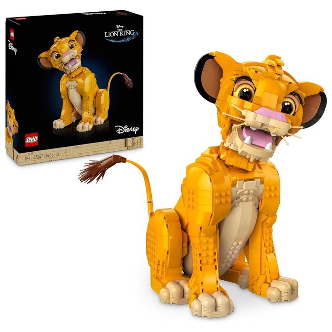 LEGO 43247 Disney Classic Set da Costruzione per Adulti Giovane Simba Re Leone 1445 Pezzi con Testa Mobile per Diverse Pose App LEGO Builder Compatibile colore Multicolore