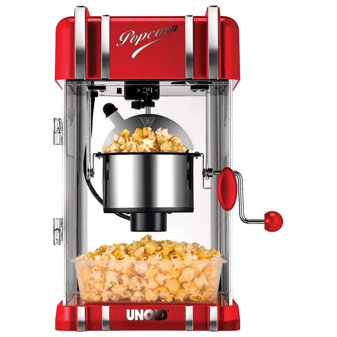 Unold Retro Macchina per Popcorn Rosso-Argento 300W