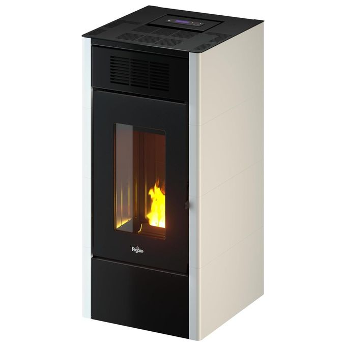 Cadel Stufa Saba 14 Pellet Bianco Efficienza Elevata per Riscaldamento Domestico Sostenibile e Design Moderno.