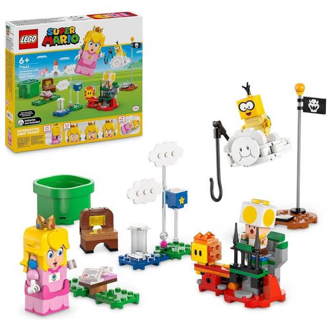 Lego Super Mario Avventure di Peach Interattiva Giocattolo con 4 Personaggi Nintendo tra cui la Principessa e un Toad Giallo