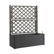 Stefanplast Fioriera Rettangolare in Resina con Spalliera per Rampicanti cm 100x43x142h Antracite