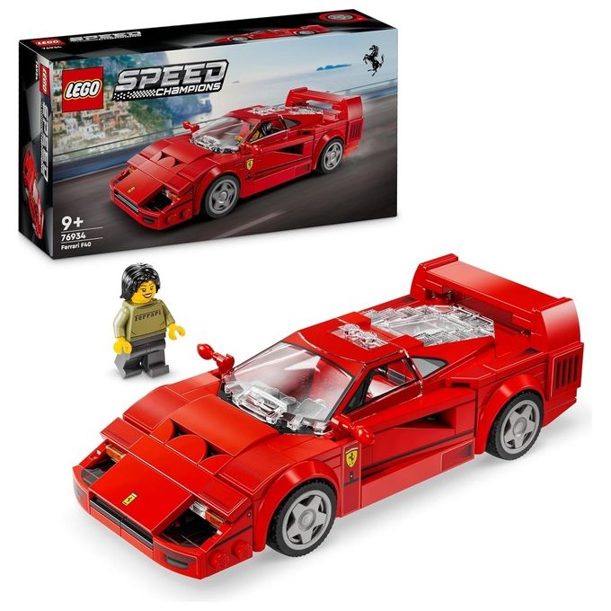Lego Speed Champions Supercar Ferrari F40 Modellino di Auto Sportiva da Costruire, Macchina Giocattolo da Collezione con Minifigure del Pilota