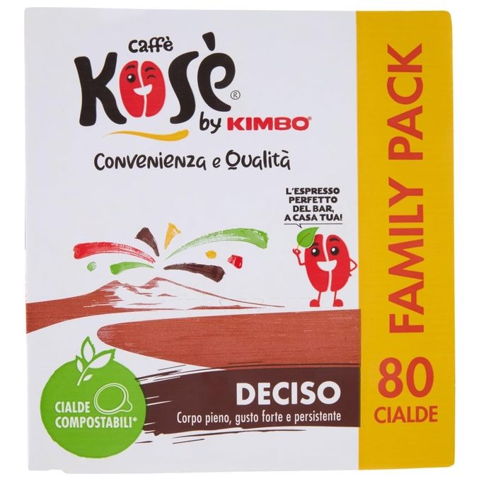 Kimbo Cialda Kose Deciso 80 pz Espresso Intenso per Macchine Compatibili