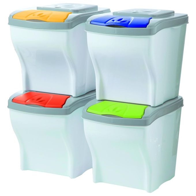 Bama Pattumiera Poker Set 4 pz modulare Colori assoriti