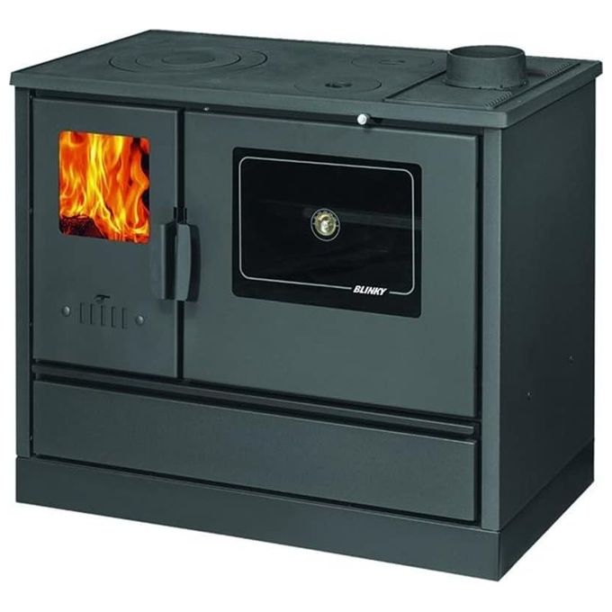 Blinky Cucina a Legna con Forno Lina Porta in Vetro Antracite