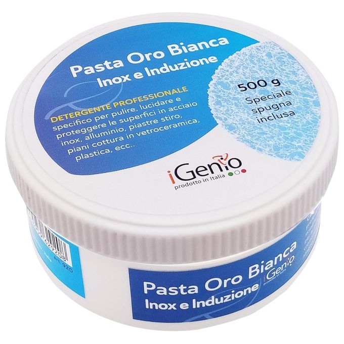 I-Genio 920 Detergente Pasta Bianca Acciaio Inox e Piani Induzione 500gr