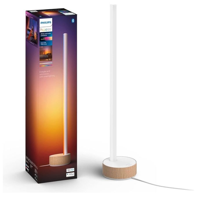 Philips Lampada Smart Hue White and Color Ambiance Gradient Signe Effetto Legno per Tavolo
