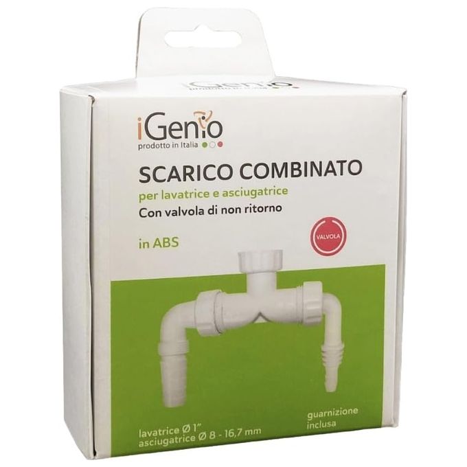 I-Genio Scarico Combinato per Lavatrice e Asciugatrice con Valvola
