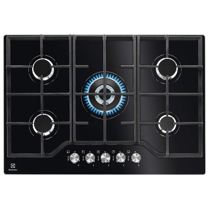 Electrolux EGG7536K Piano Cottura Gas on Glas Nero da Incasso 74cm 5 Fornelli