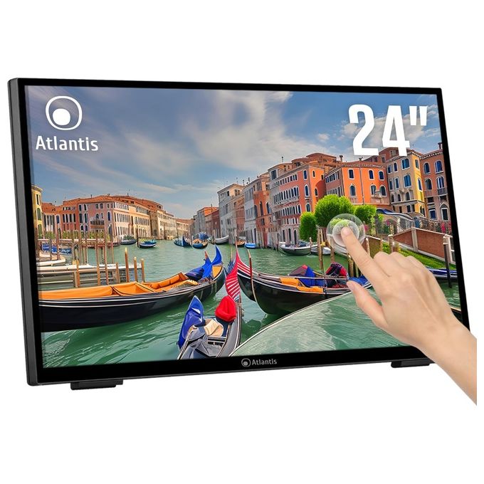 Atlantis Land A05-T24A-VHDM Monitor Pc 24'' 1920x1080 Pixel Full Hd LED Touch Screen Nero