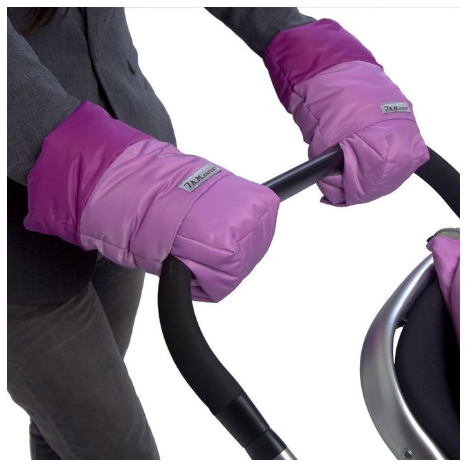 7AM Enfants Warmmuff HM500 – Manicotto Scaldamani WarMMuff per Genitori e Accompagnatori, Colore Pink-Grape, Imbottito e Impermeabile, Universale per Passeggini