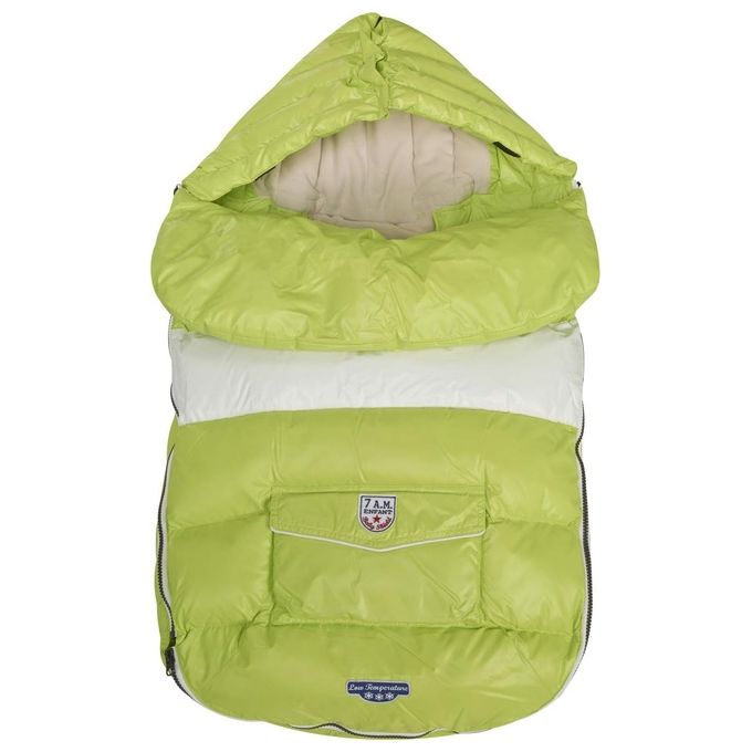 7AM ENFANTS Baby Shield “Neon Lime” – Sacco Invernale per Passeggini con Alta Protezione Termica, Rivestimento Antivento, Visibilita' Notturna e Fissaggio Sicuro