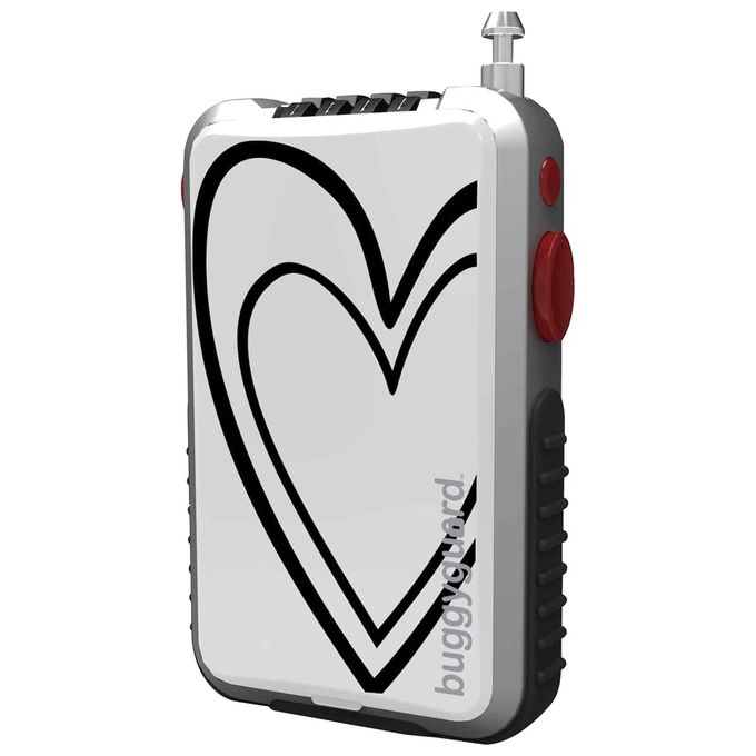 Buggygear One Heart – Lucchetto Retrattile Antifurto per Passeggino, Design Cuore Decorativo, Cavo in Acciaio Rivestito con Combinazione a 3 Cifre