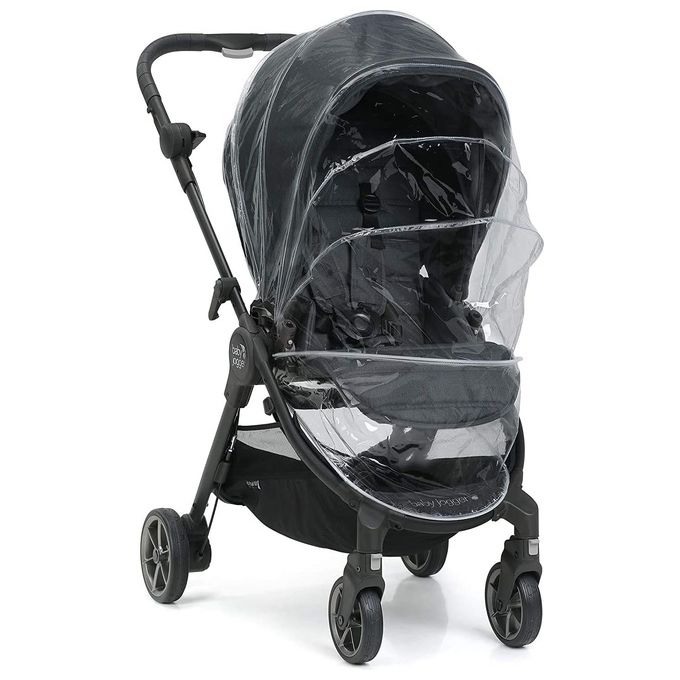 Baby Jogger City Tour Lux – Parapioggia trasparente con zip per accesso rapido, antipioggia e antivento, facile da riporre e usare