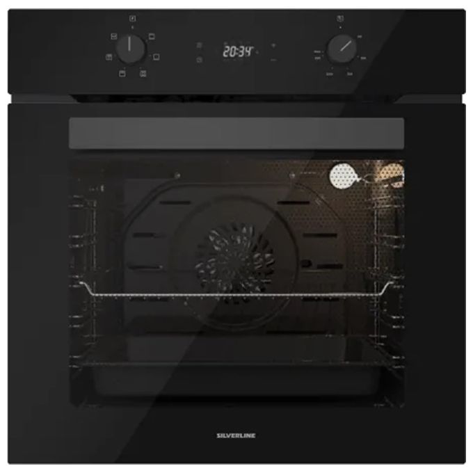 SILVERLINE BO6504B02 Forno Elettrico Multifunzione da Incasso Capacita' 72 Litri Classe energetica A 8 programmi 60 cm Nero
