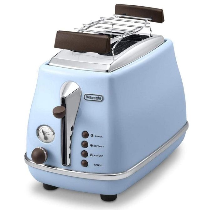 DeLonghi CTOV2103AZ Tostapane a 2 Scomparti Potenza 900 W Vintage Blu