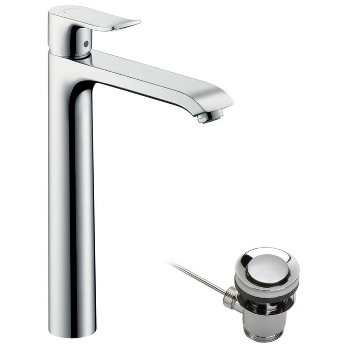 Hansgrohe Metris Miscelatore monocomando lavabo 260 da catino con tirante Cromo 31082000 Cromo ComfortZone 260mm con scarico a tirante