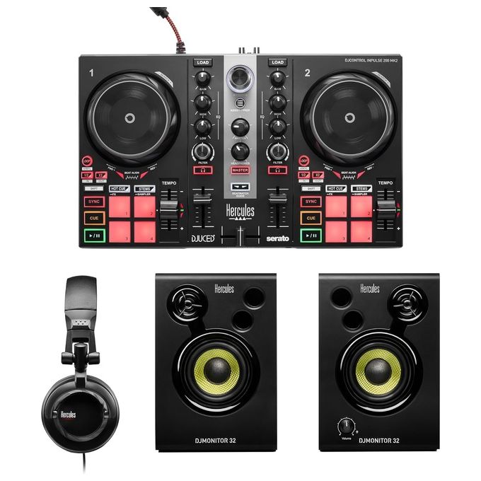 Hercules DJLearning Kit MK2 Kit All-in-One per Imparare a Mixare Software e Tutorial Inclusi