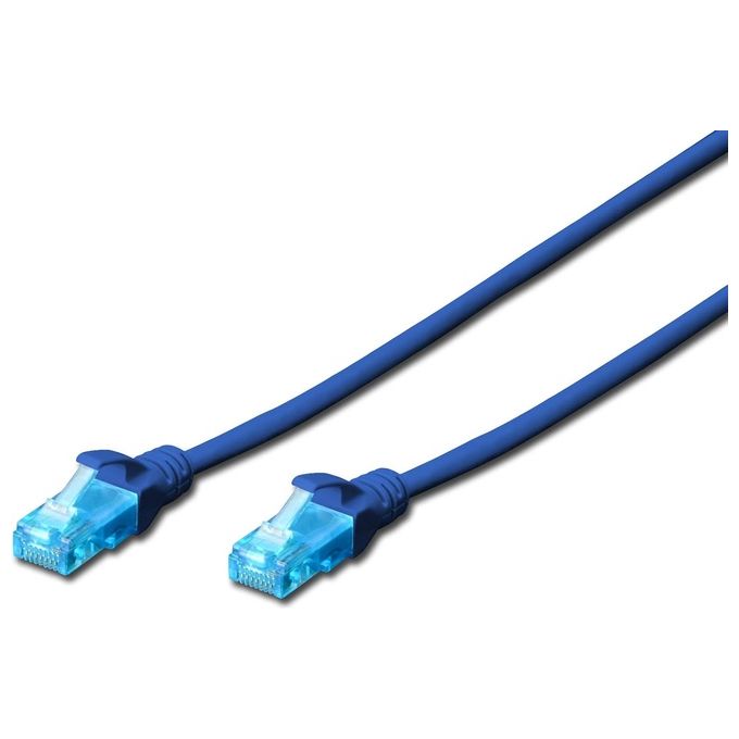 Digitus Cavo Rete Utp Cat. 5E Non Schermato - Lunghezza Mt. 3 - Colore Blu