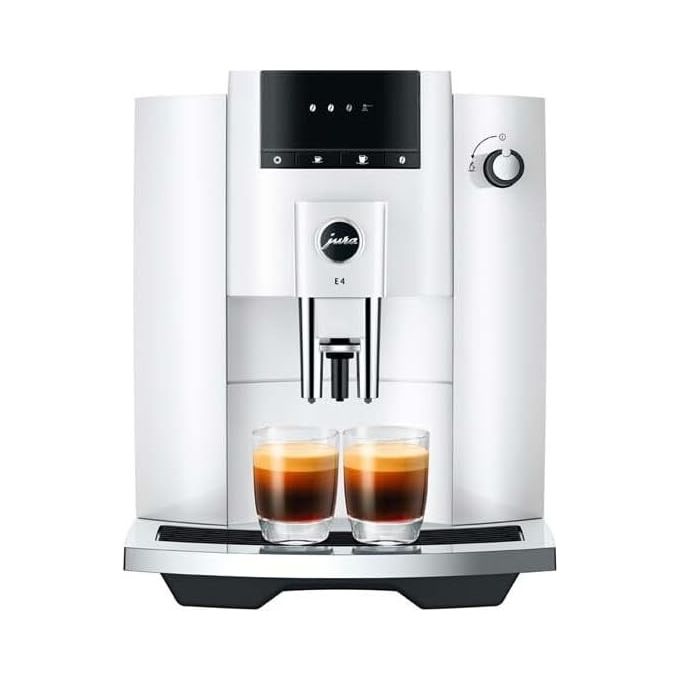 JURA E4 Piano White Macchina da caffe' automatica 19 L 15 bar 1450 W macinacaffe' Aroma Professional infusione 3D display a simboli Bianco