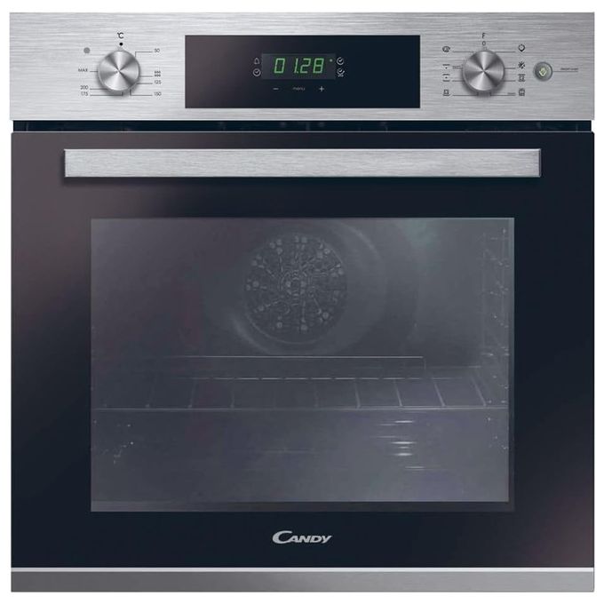 Candy FCT615X-1 Smart Steam - Forno da incasso elettrico ventilato, 70 L, Classe A, funzione vapore, grill, Acciaio inox