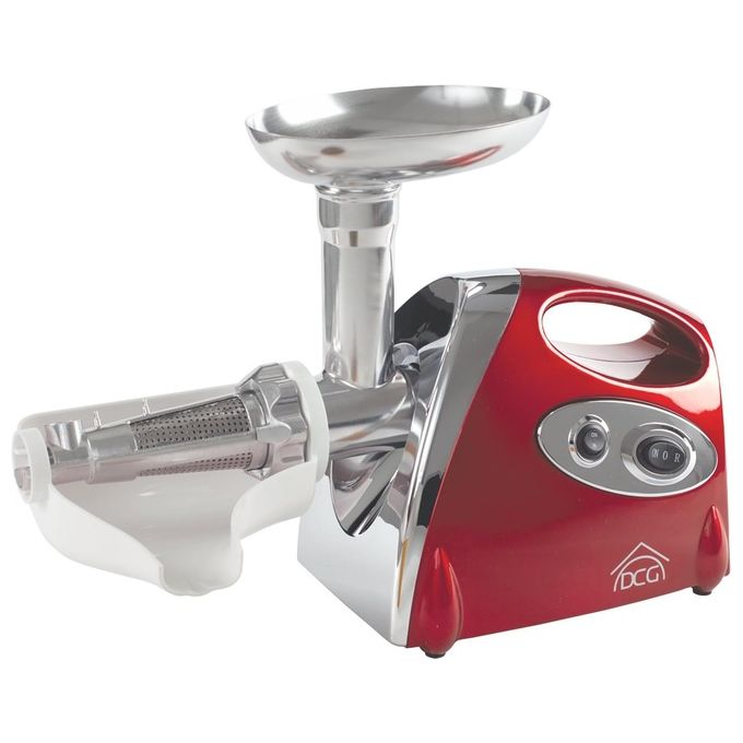 DCG FWP2696 Tritacarne e Passapomodoro Elettrico Multifunzione 1200W Trita Macina Carne 1200 W Acciaio Rosso