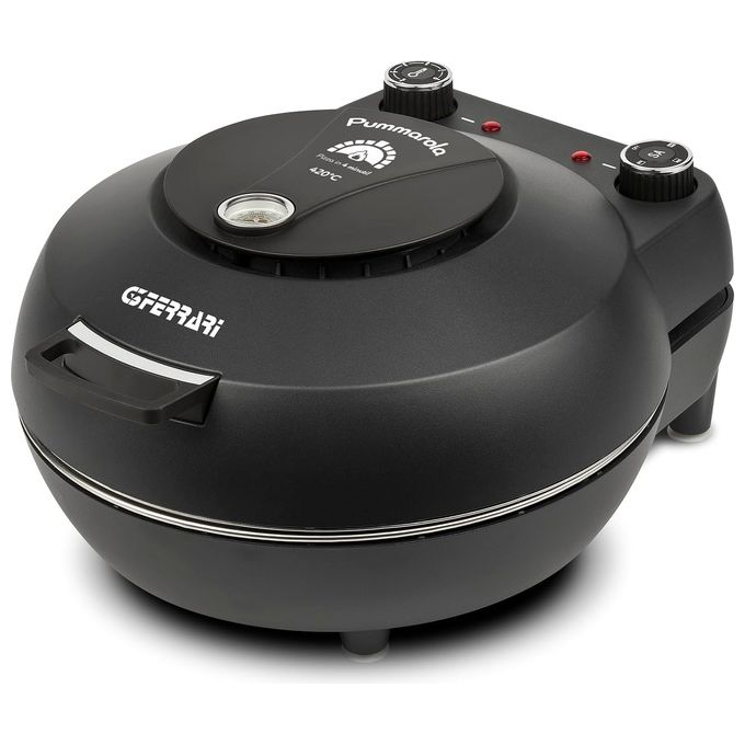 G3 Ferrari G10199 Pummarola Fornetto Pizza Ø31cm Termostato Regolabile fino a 420°C 1200W 2 Pietre Refrattarie Nero Opaco