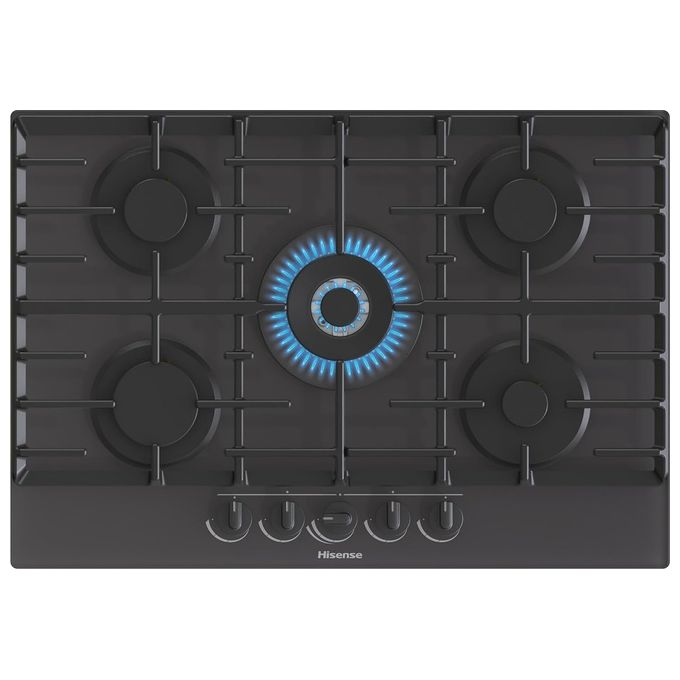 [ComeNuovo] Hisense GG773B - Piano cottura a gas, 75 cm, 5 fuochi, griglie in ghisa, design elegante, Nero - Yeppon