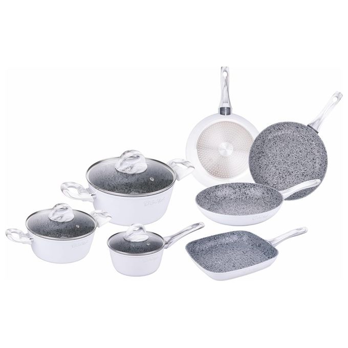 Batteria 10 pezzi, antiaderente, in alluminio forgiato, induzione, Iceberg Si'Chef