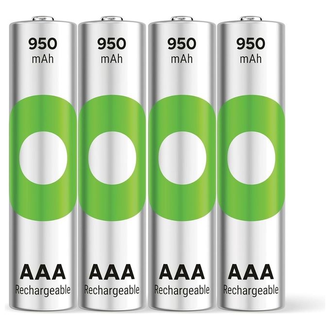 GP Batteries ReCyko NiMH Batterie AAA 950mAH Pronte per l'Uso 1x4 Pezzi